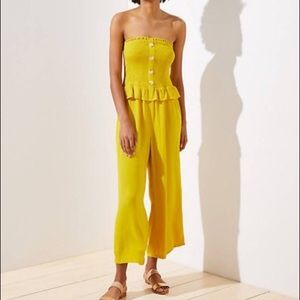 NWT LOFT Beach smocked strapless jumpsuit XS